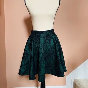 Torn by Ronny Kolo | emerald lace skirt medium